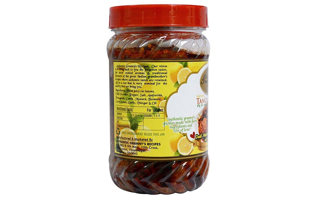 Authentic Granny's Recipes Tangy Lemon Pickles    Jar  500 grams